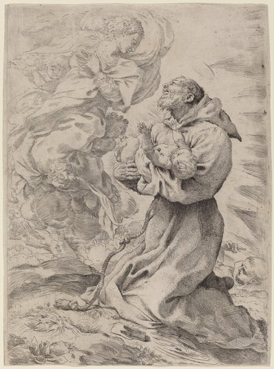São Francisco com o Menino Jesus de Pietro Faccini