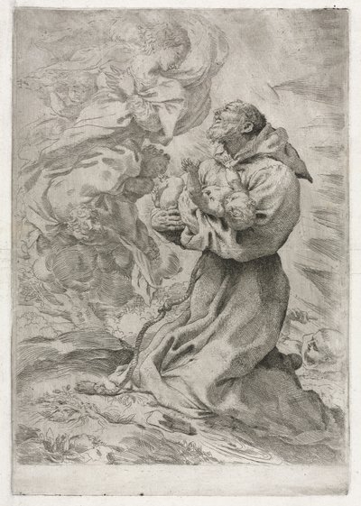 A visão de São Francisco de Assis, 1590. de Pietro Faccini