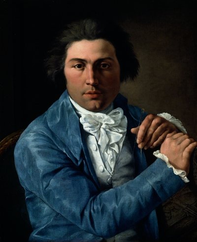 Retrato do Arquitecto Giuseppe Valadier, c.1795 (óleo sobre tela) de Pietro Labruzzi