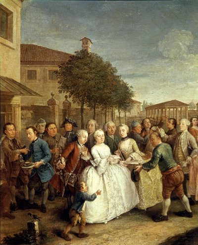 Uma festa na Villa Widmann, c.1750 (óleo sobre tela) de Pietro Longhi