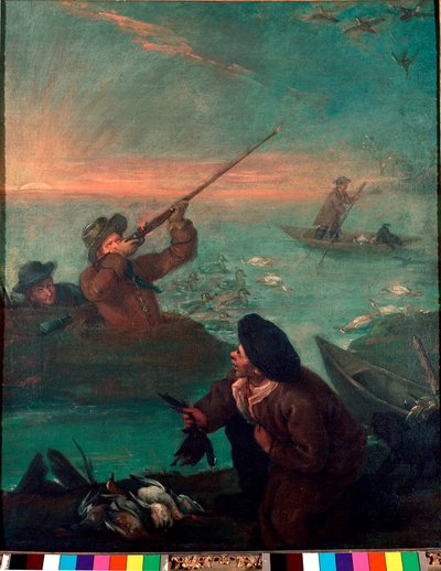Caça ao Pato na Lagoa Pintura de Pietro Longhi (1702-1785) 1765-1770 Sol. 61x49,5 cm Pinacoteca de Veneza Querini-Stampalia de Pietro Longhi