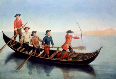 Caça de pato selvagem com arcos e flechas de Pietro Longhi