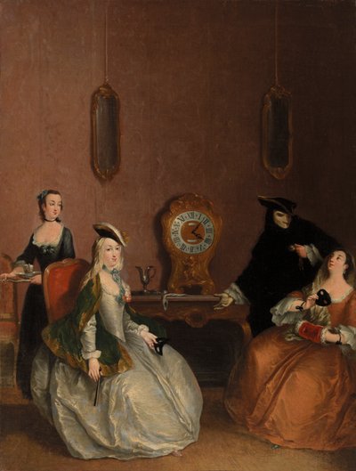 Cena interior - Festa de máscaras de Pietro Longhi