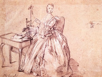 Fio de fiar, de Pietro Longhi (1701-1785), desenho de Pietro Longhi