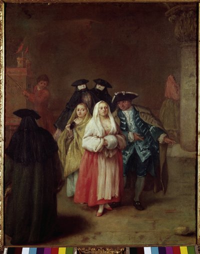 O Novo Mundo - Pintura de Pietro Longhi (1702-1785), óleo sobre tela, 61x49 cm, cerca de 1756. Veneza, Fundação Querini Stampalia de Pietro Longhi