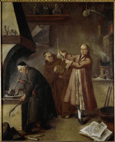 O laboratório do alquimista. Pintura de Pietro Longhi (1702-1785) Museu do Palazzo Ca