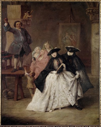 O charlatão (Il ciarlatano) - Pintura de Pietro Longhi (1702-1785), óleo sobre tela, 62x50 cm de Pietro Longhi
