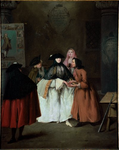 The fortune teller (The soothsayer) Pintura de Pietro Longhi (1702-1785) 1752-1756 Dim 62x50 cm Veneza, Ca