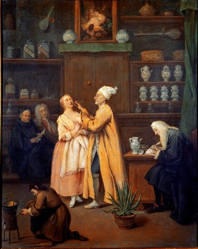 O farmacêutico. Pintura de Pietro Longhi (1702-1785). 1752 (L