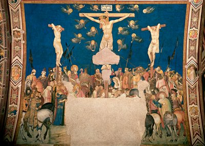 Crucifixo Fresco de Pietro Lorenzetti (1280/5 por volta de 1348) 1335-1340 Basílica de São Francisco, Igreja Baixa, Assis de Pietro Lorenzetti