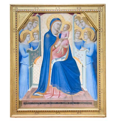 Madonna e Criança entronizadas com oito anjos de Pietro Lorenzetti