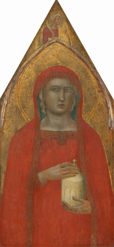 Santa Maria Madalena, com um Anjo [painel esquerdo], provavelmente 1340. de Pietro Lorenzetti