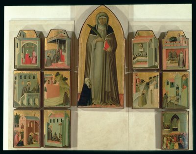 Cenas da Vida da Abençoada Humildade, c.1341 (tempera no painel) (para detalhes ver 85685) de Pietro Lorenzetti