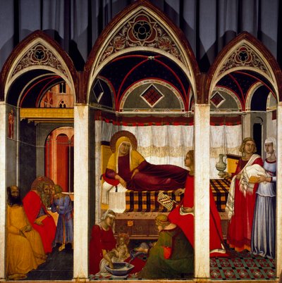 Tríptico do Nascimento da Virgem de Pietro Lorenzetti