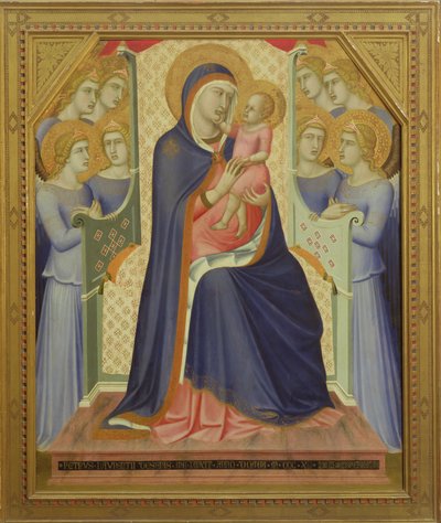 Virgem e criança entronizada com anjos, 1340 (têmpera no painel) de Pietro Lorenzetti
