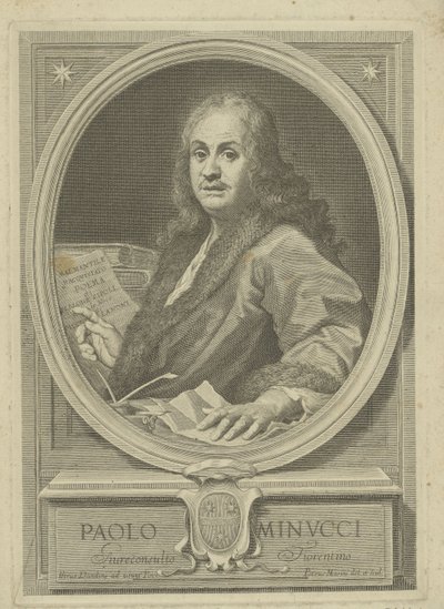 Retrato do poeta Paolo Minucci 1606-1695, década de 1720. de Pietro Masini