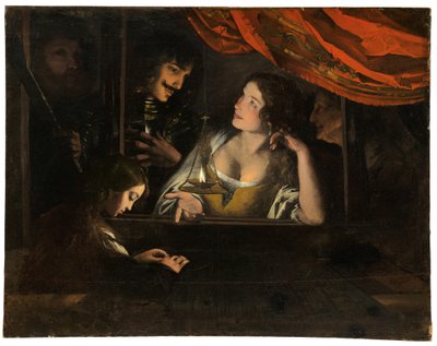 Figuras em um interior em torno de uma lanterna de Pietro Paolini