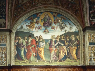 Santo Padre com profetas e irmãos de Pietro Perugino