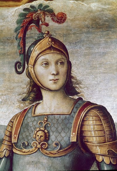 Horatius Cocles, detalhe da Força e Temperança (Fresco de Pietro Perugino