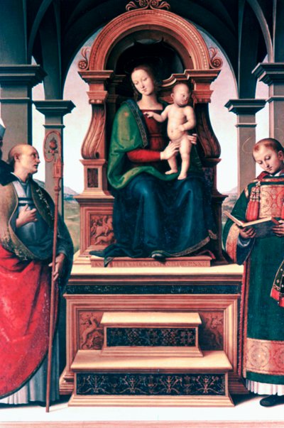 Madonna e criança com santos, c1470-1523 de Pietro Perugino