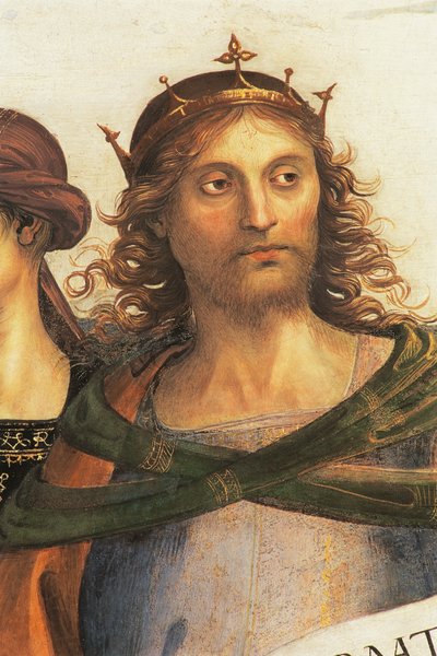 Salomão, detalhe do Santo Padre com profetas e irmãos de Pietro Perugino