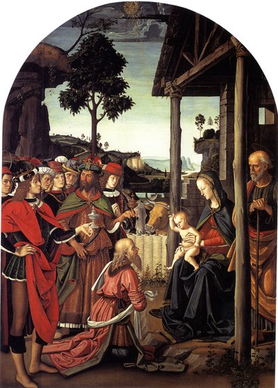 A Adoração dos Magos, ca. 1470-1480 de Pietro Perugino