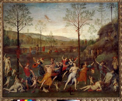 A Batalha do Amor e Pintura Casta por Pietro Vannucci dit Il Perugino (The Perugin) (1450-1523) de Pietro Perugino