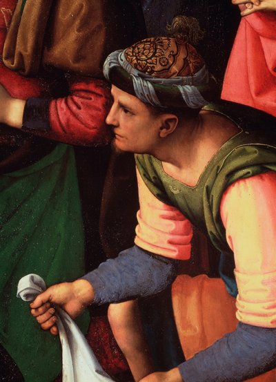 O Depósito ou Lamentação sobre a Morte de Cristo. Detalhe - Pintura de Pietro Perugino