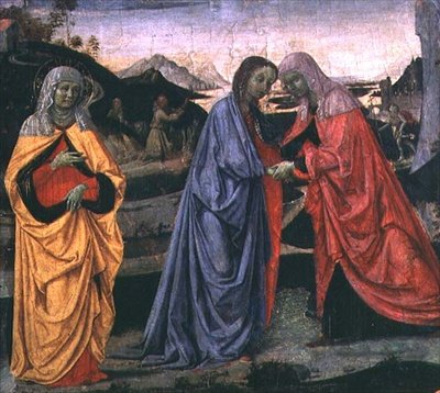 A Visitação (tempera no painel) de Pietro Perugino