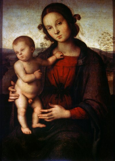 Virgem e Criança, final do século XV ou início do século XVI de Pietro Perugino