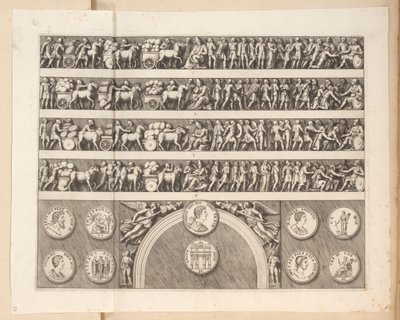 Relevos no Arco de Septimius Severus em Roma de Pietro Sante Bartoli