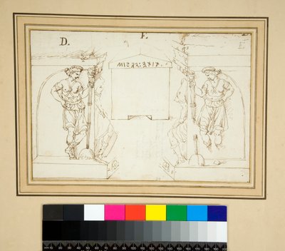 Uma Urna Etrusca (caneta e tinta) de Pietro Santi Bartoli
