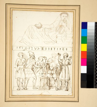 Urna cinerária etrusca (caneta) de Pietro Santi Bartoli