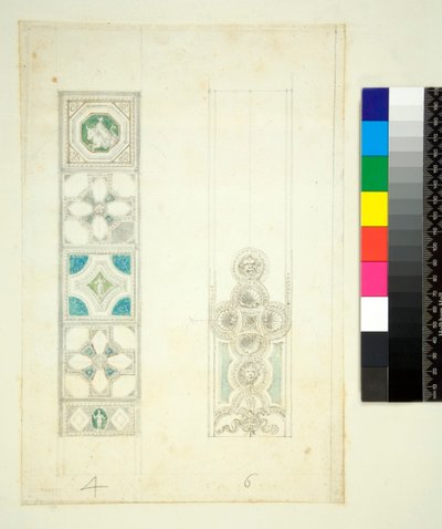 Abóbada da Villa Madama (giz preto, alguns com caneta e tinta castanha. cor com aguarela) de Pietro Santi Bartoli