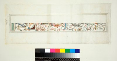 Abóbada da Villa Madama (giz preto, alguns com caneta e tinta castanha. cor com aguarela) de Pietro Santi Bartoli
