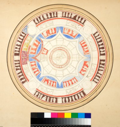 Volta di Giove na Domus Aurea (giz preto, alguns com caneta e tinta castanha. cor com aguarela) de Pietro Santi Bartoli