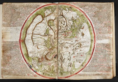 Mapa do mundo, c.1320-25 (velino) de Pietro Vesconte