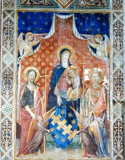 Madonna e Criança com Santos (fresco) de Pietro and Antonio di Miniato