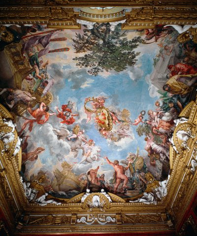 Marte depois da guerra, abóbada do Salão de Marte de Pietro da Cortona