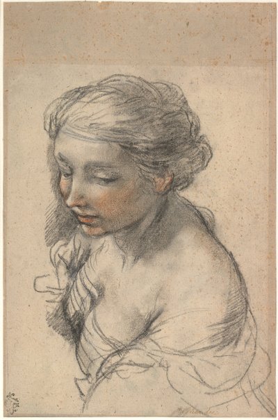 Busto de uma jovem virada para a esquerda, 1637 de Pietro da Cortona