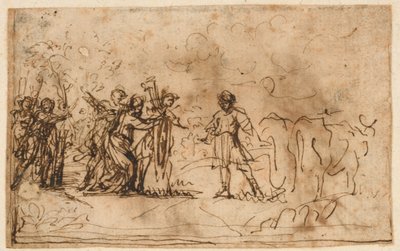 Cincinnatus Convocado do Campo, estudo para a "Storia di Cincinnato", Galeria da Villa Sacchetti (agora Chigi), Castelfusano de Pietro da Cortona