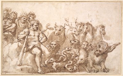 PD.10-1922 Alegoria dos trabalhos de Hércules (caneta e tinta) de Pietro da Cortona