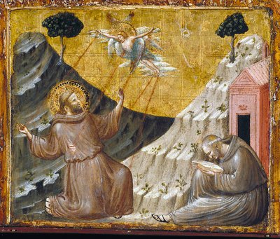 São Francisco a receber os estigmas (tempera e ouro sobre madeira) de Pietro da Rimini
