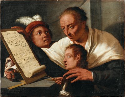 Um professor com dois alunos, depois de 1650. de Pietro della Vecchia
