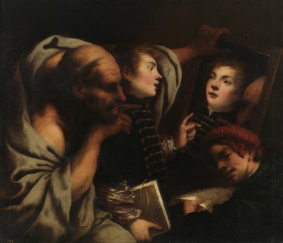 Sócrates e dois alunos de Pietro della Vecchia