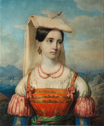 Retrato de Sophia Michailovna Sollogub, década de 1840 de Pimen Nikitich Orlov