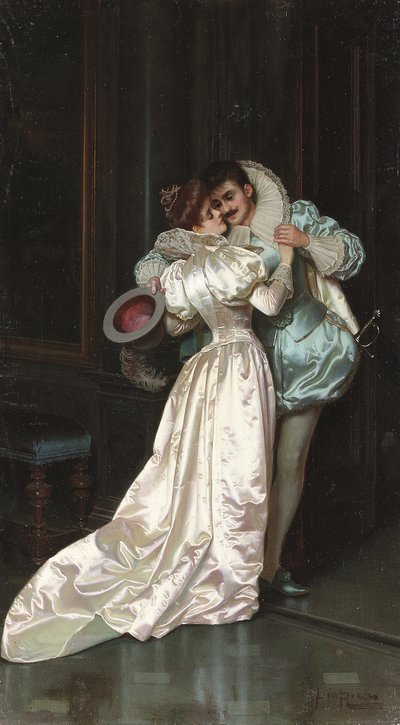O abraço (óleo sobre tela) de Pio Ricci