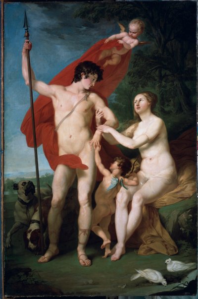 Venus et Adonis (Venus e Adonis) - Peinture de Pyotr (Piotr) Ivanovich Sokolov (1753-1791), huile sur toile - Art russe de Piotr Ivanovich Sokolov