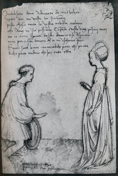 Um dueto do amor, século c15th, 1925 de Antonio Pisanello