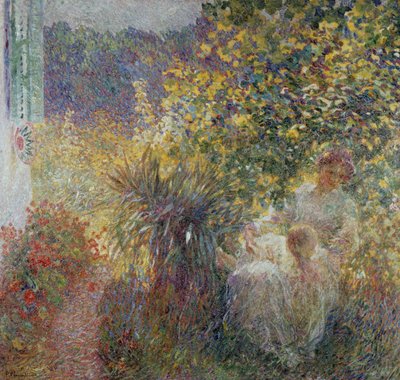 Mãe e filho no jardim de Plinio Nomellini